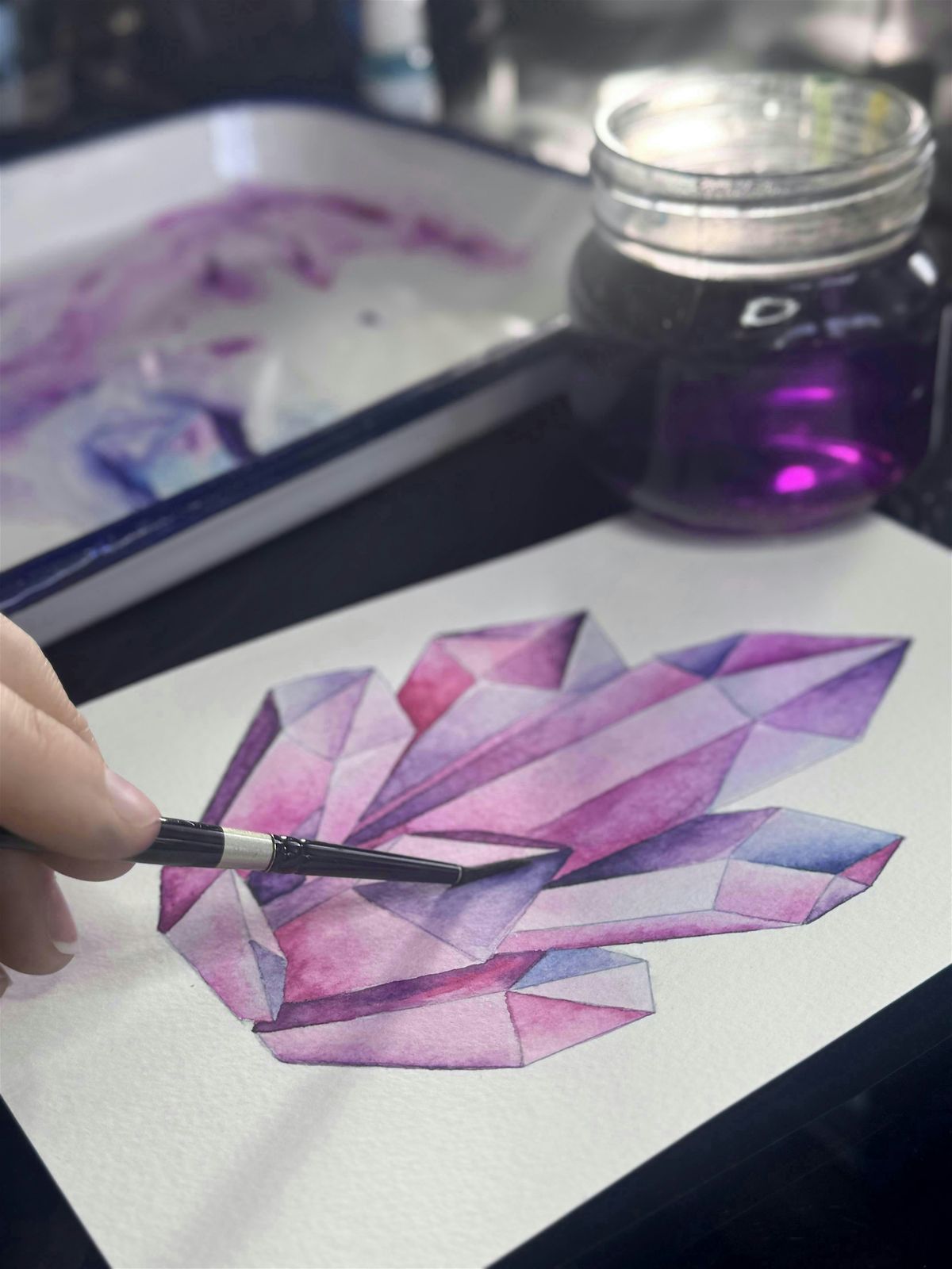 Crystals Watercolor Workshop