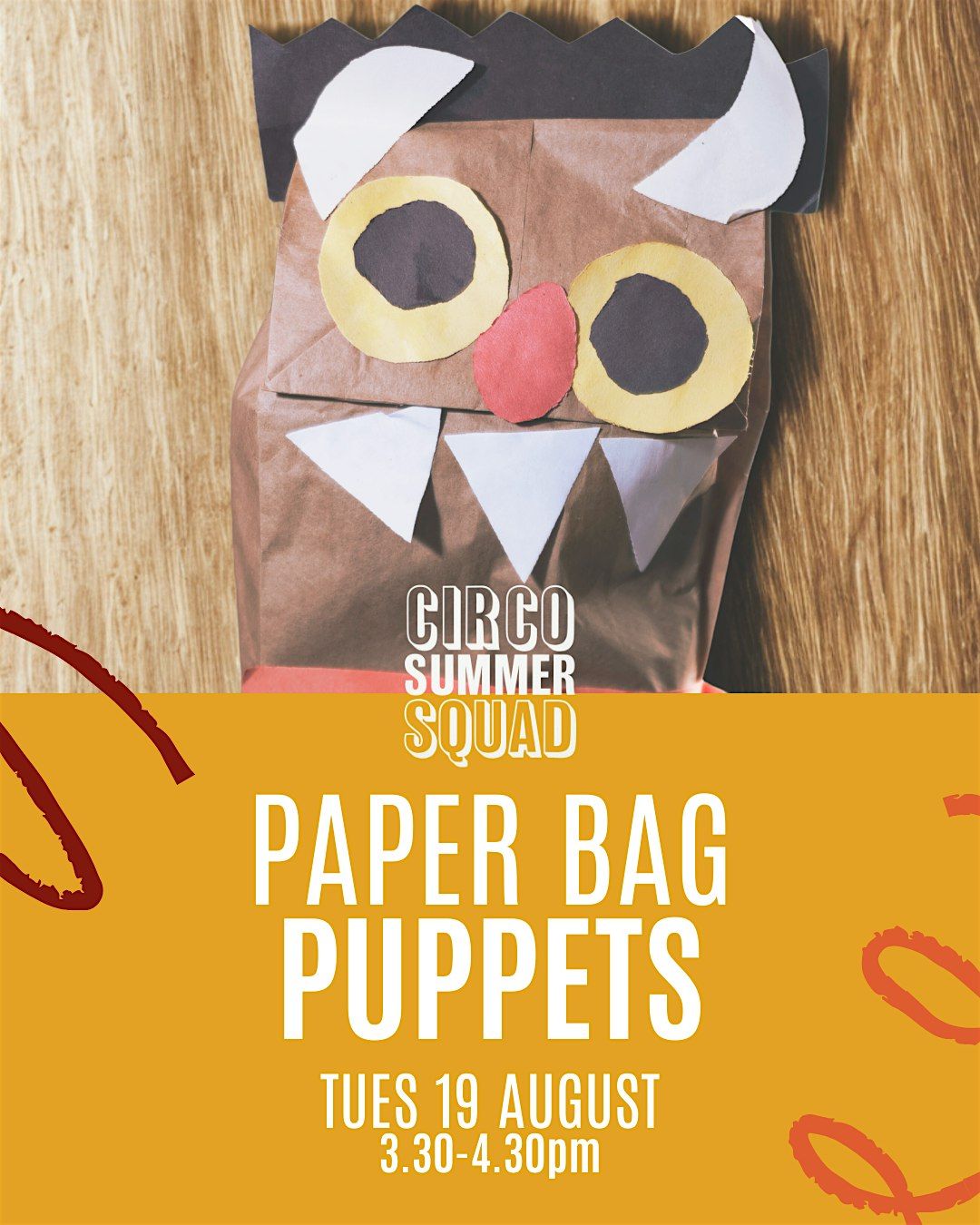 Paper Bag Puppet Making at Circo Brasserie!