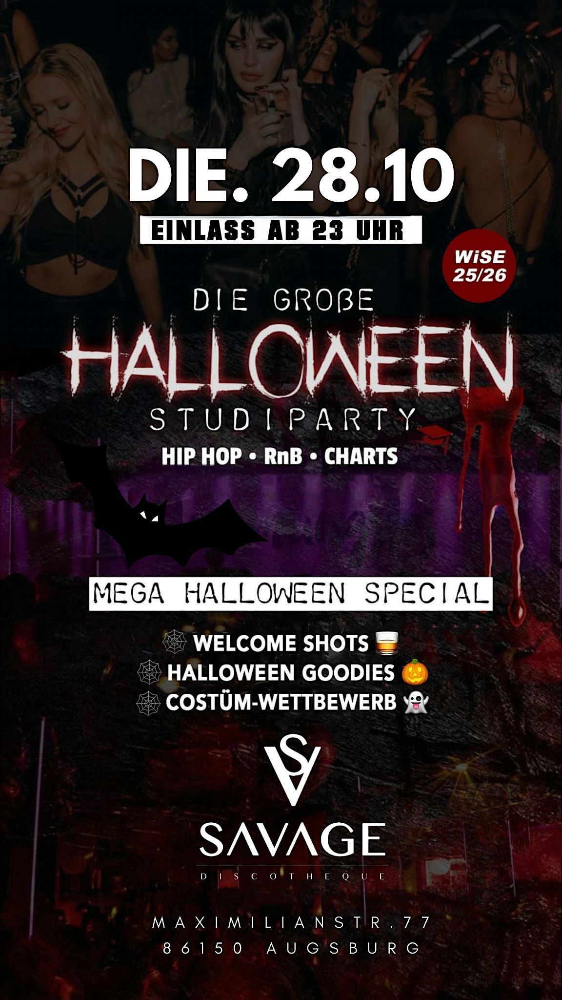 DIE GRO\u1e9eE HALLOWEEN UNI PARTY \u2022 WiSE 25\/26 \u2022 DIE. 28.10