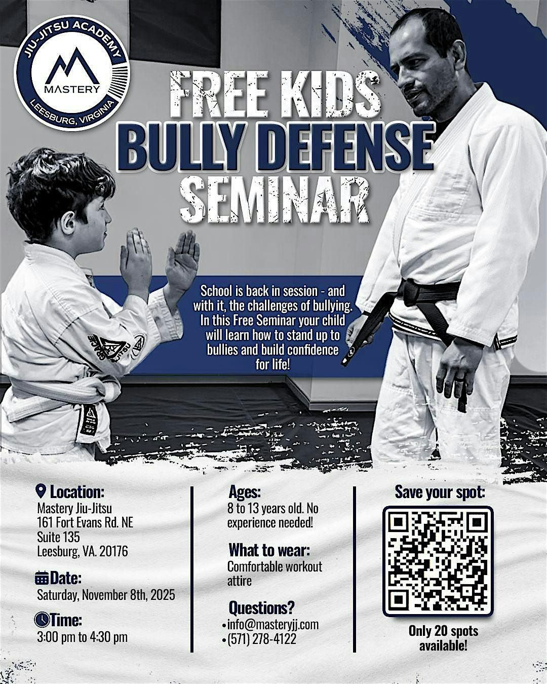 Free Bully Defense Seminar for Kids