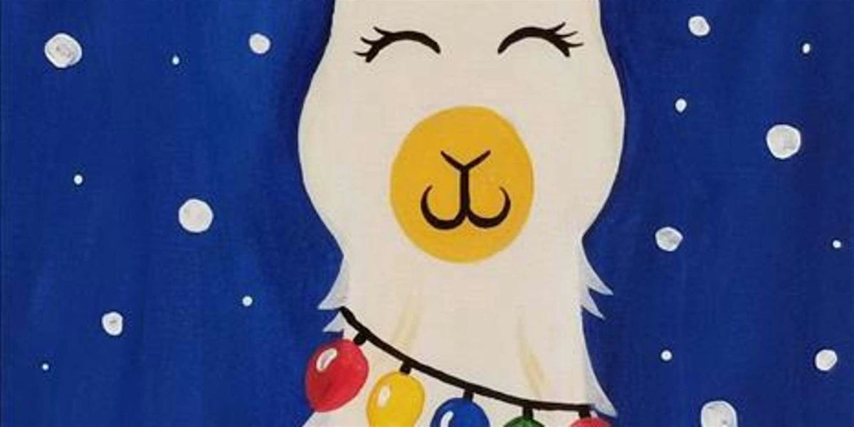 Christmas Llama - Kids Camp - Paint and Sip by Classpop!\u2122