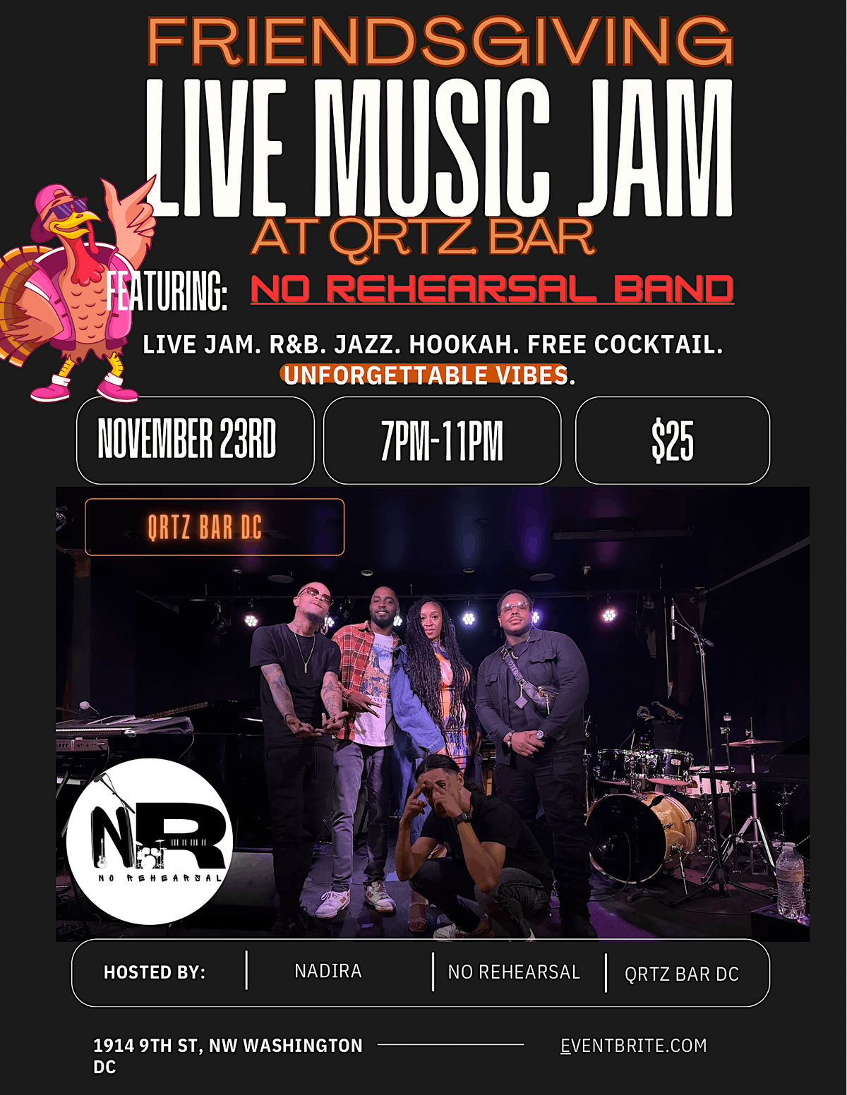 Friendsgiving Live Music Jam at QRTZ Bar: A Jazz & RnB Experience