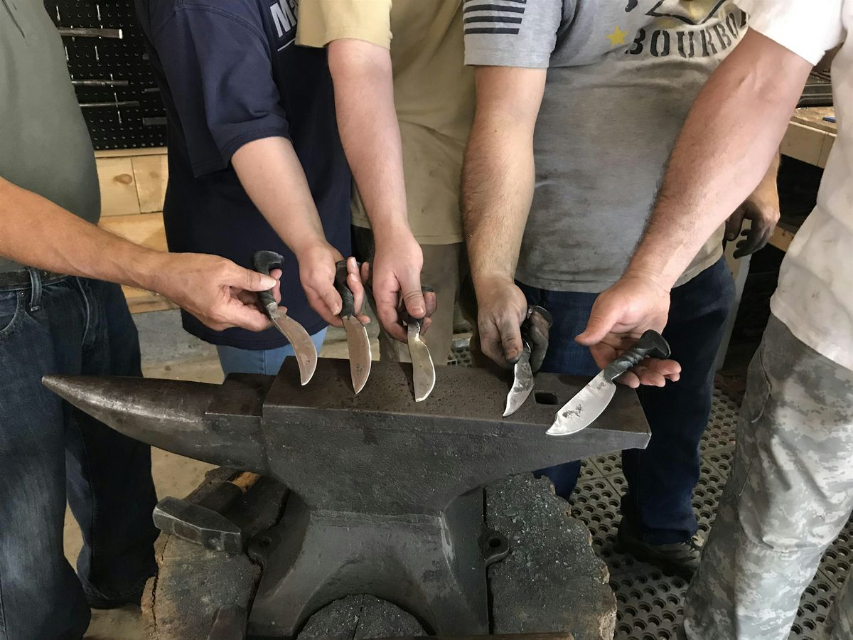 Railroad Spike Knife Class at War Horse Forge