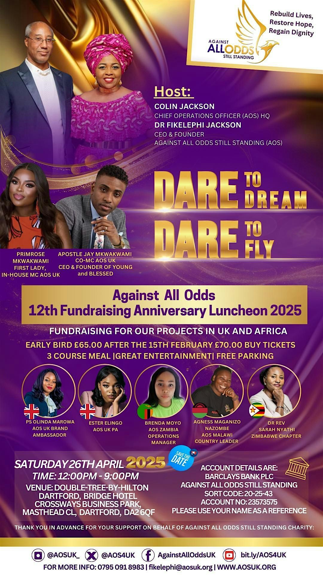 Dare to Dream! Dare to Fly! AOS UK,12th Anniversary  Luncheon & Concert