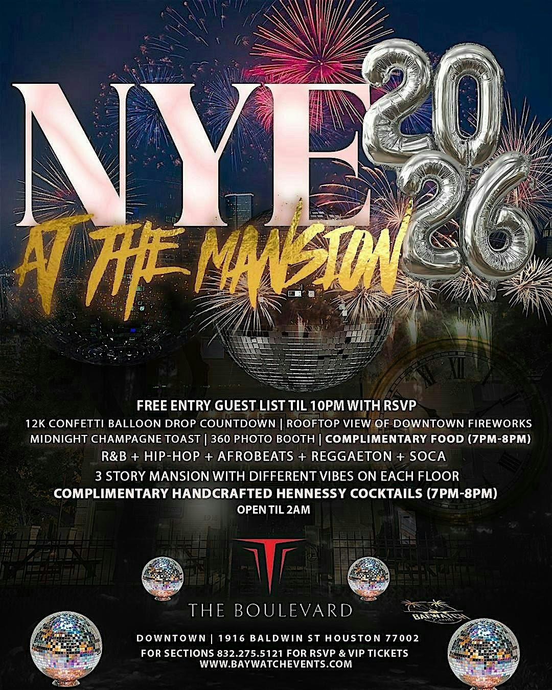 NYE AT THE MANSION WITH ROOF TOP|DOWNTOWN HTX!