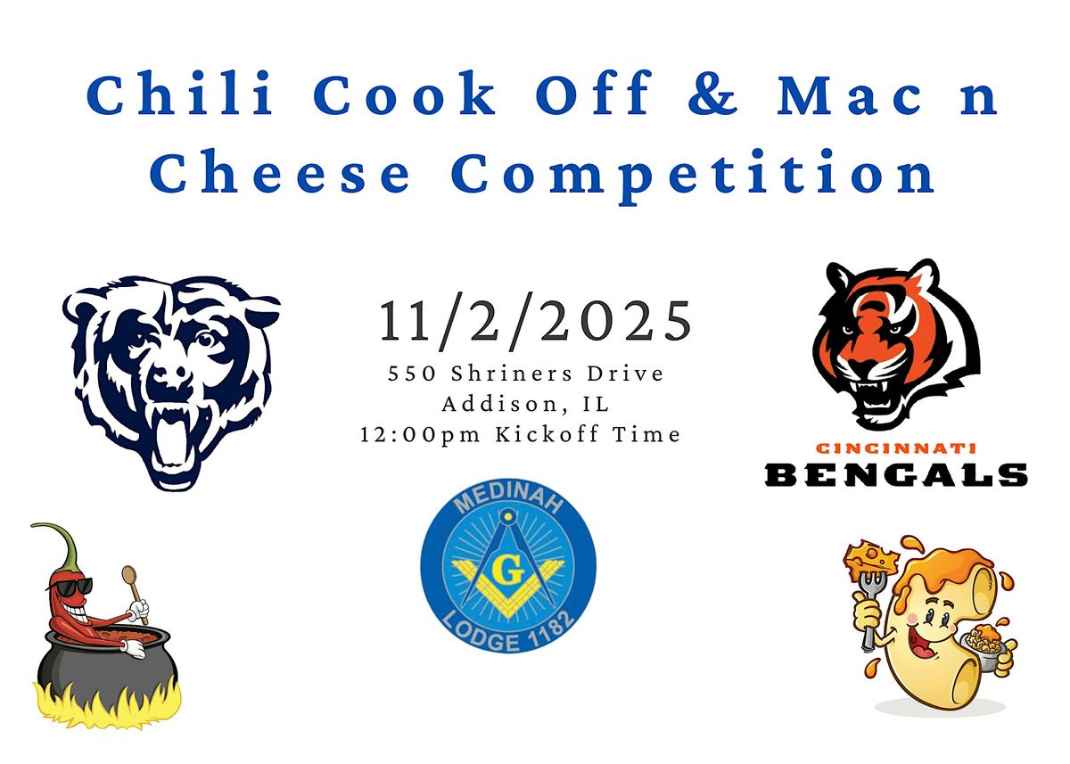 2nd Annual Chili Cook Off with  Mac n Cheese Entries  - Sunday 11\/2