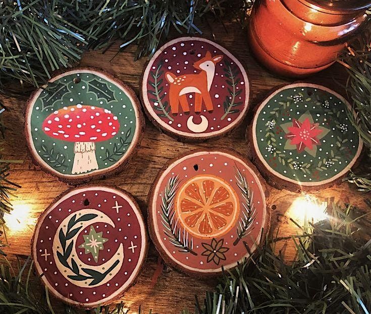 Ornament Paint & Sip- 2 wooden & 2 glass ornaments per ticket