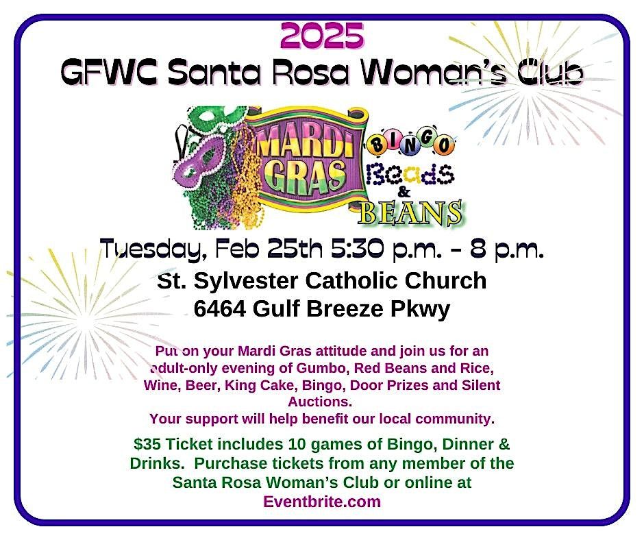 2025 Bingo, Beads & Beans - A Fundraiser for the Santa Rosa Woman's Club