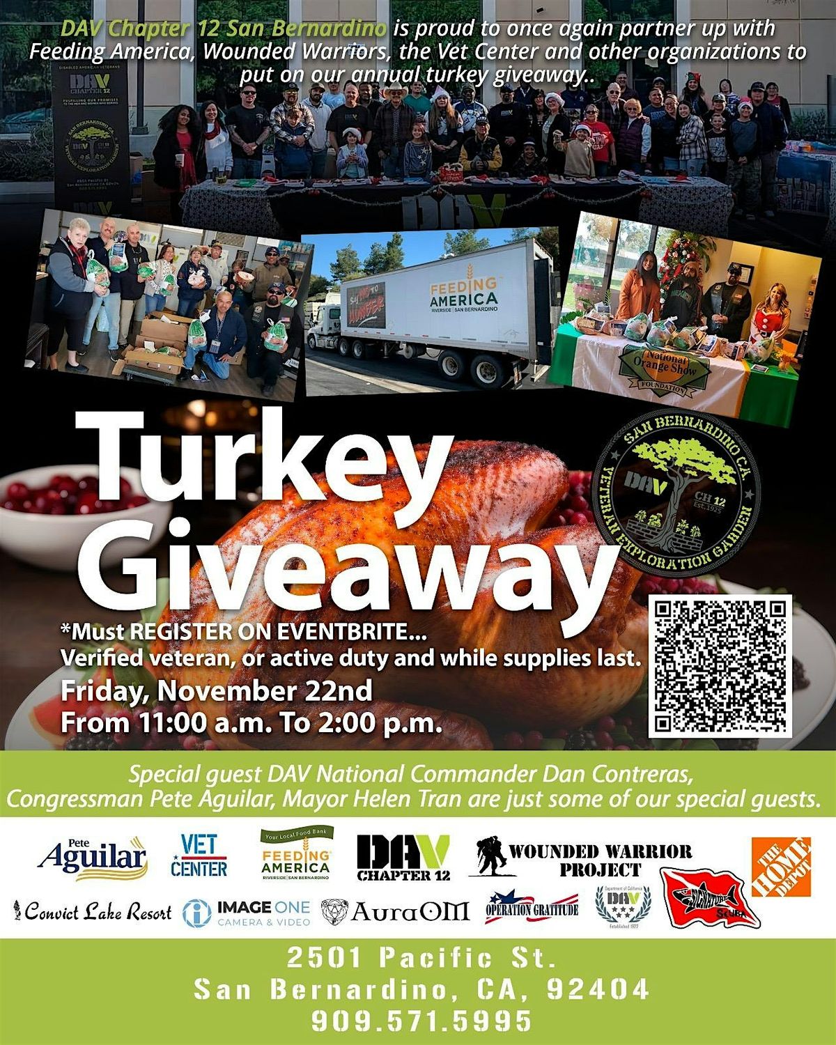 DAV Chapter 12 Annual Veteran Turkey Giveaway  and Resource Fair