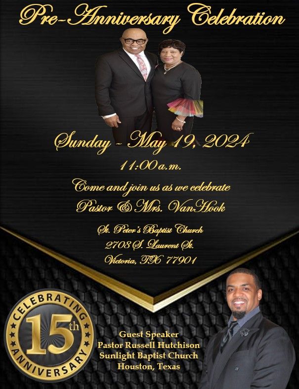 Celebrate our Pastor & Wife for their Pre- Anniversary Service