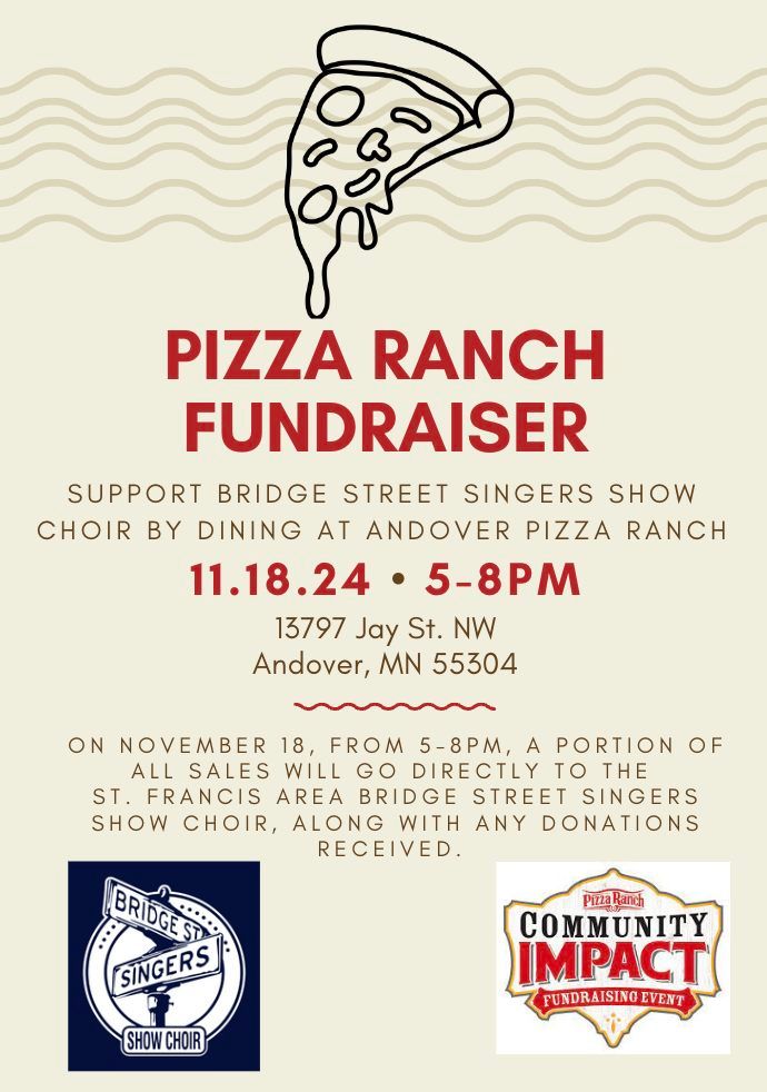 Bridge Street Singers Fundraiser at Andover Pizza Ranch