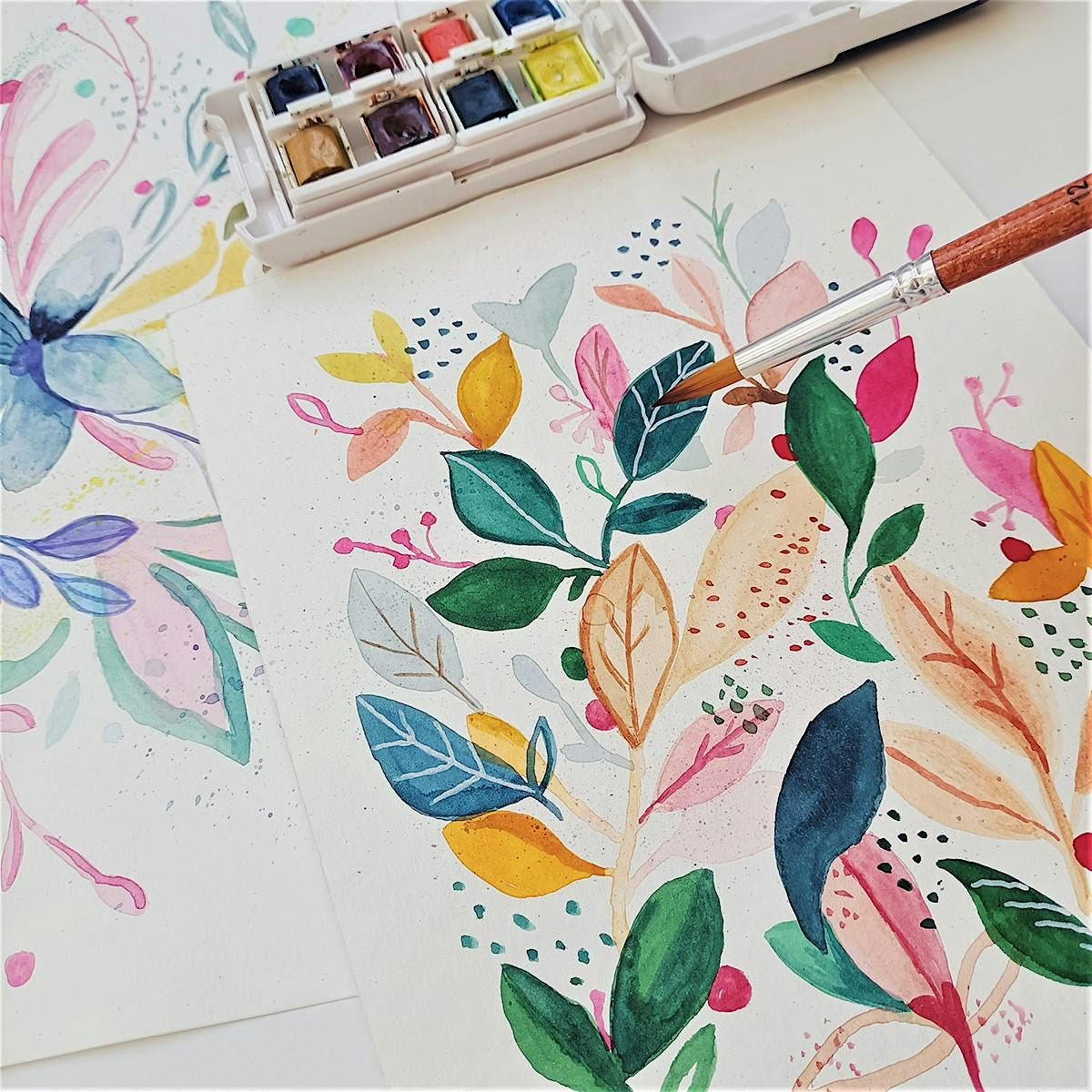 Watercolor Flower Pattern Workshop Lisbon
