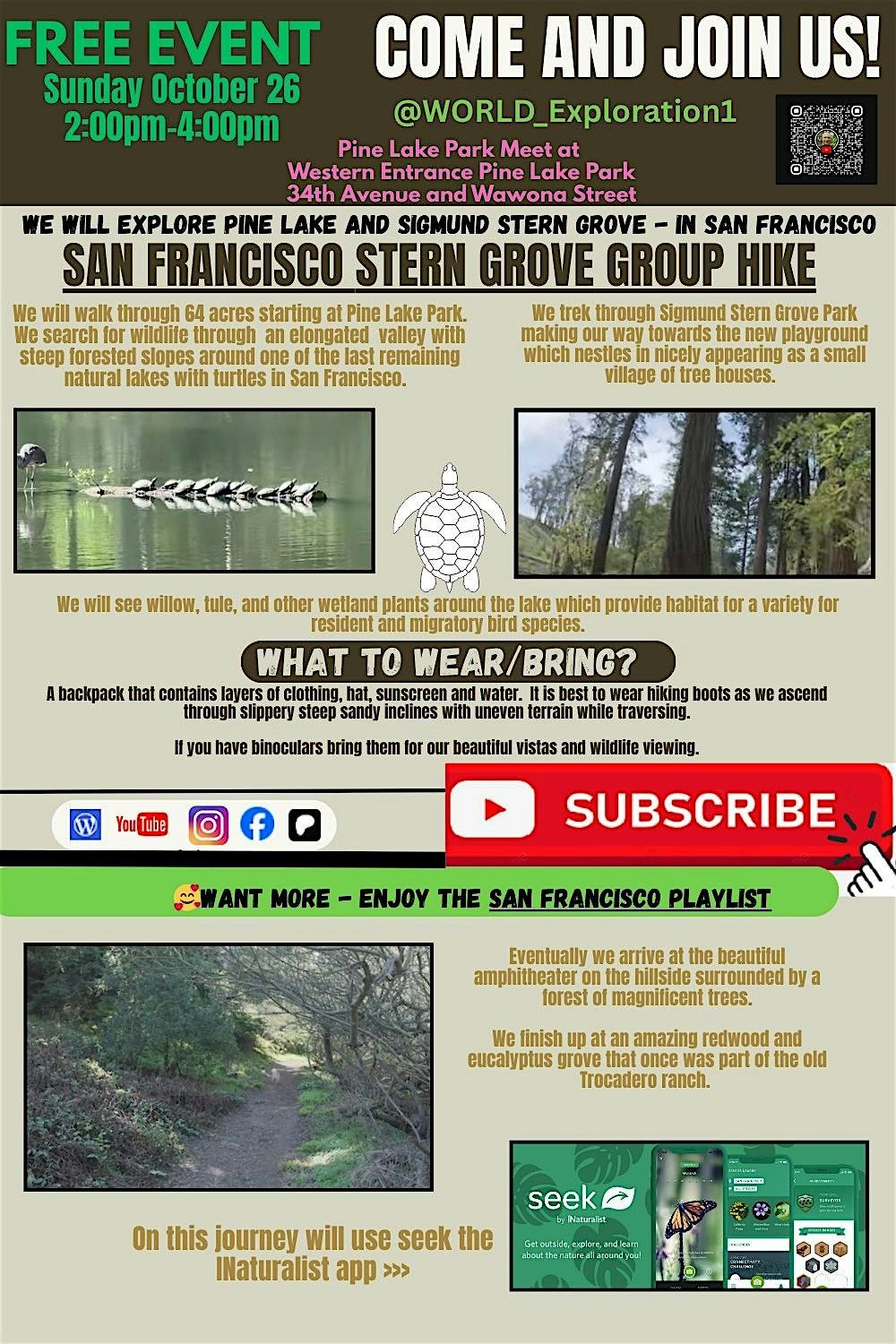 SF Group Hike Adventure Pine Lake and Stern Grove