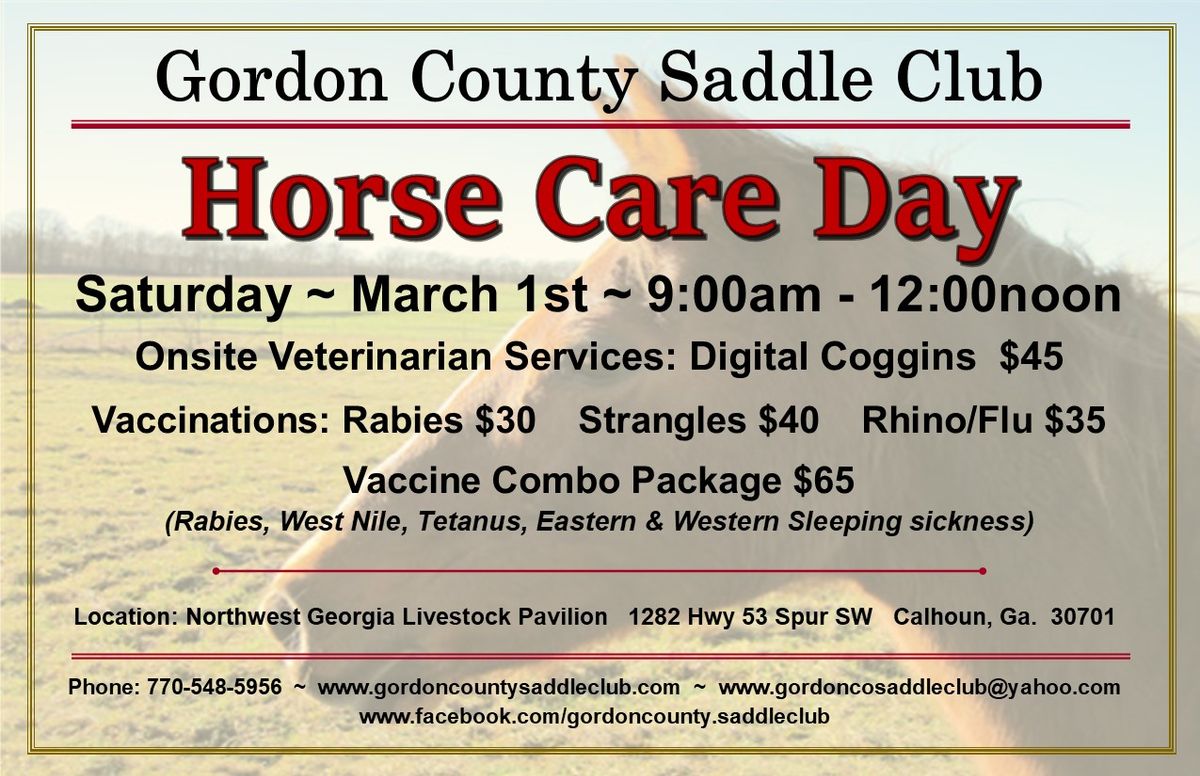 Horse Care Clinic \/ Annual Coggins & Vaccinations