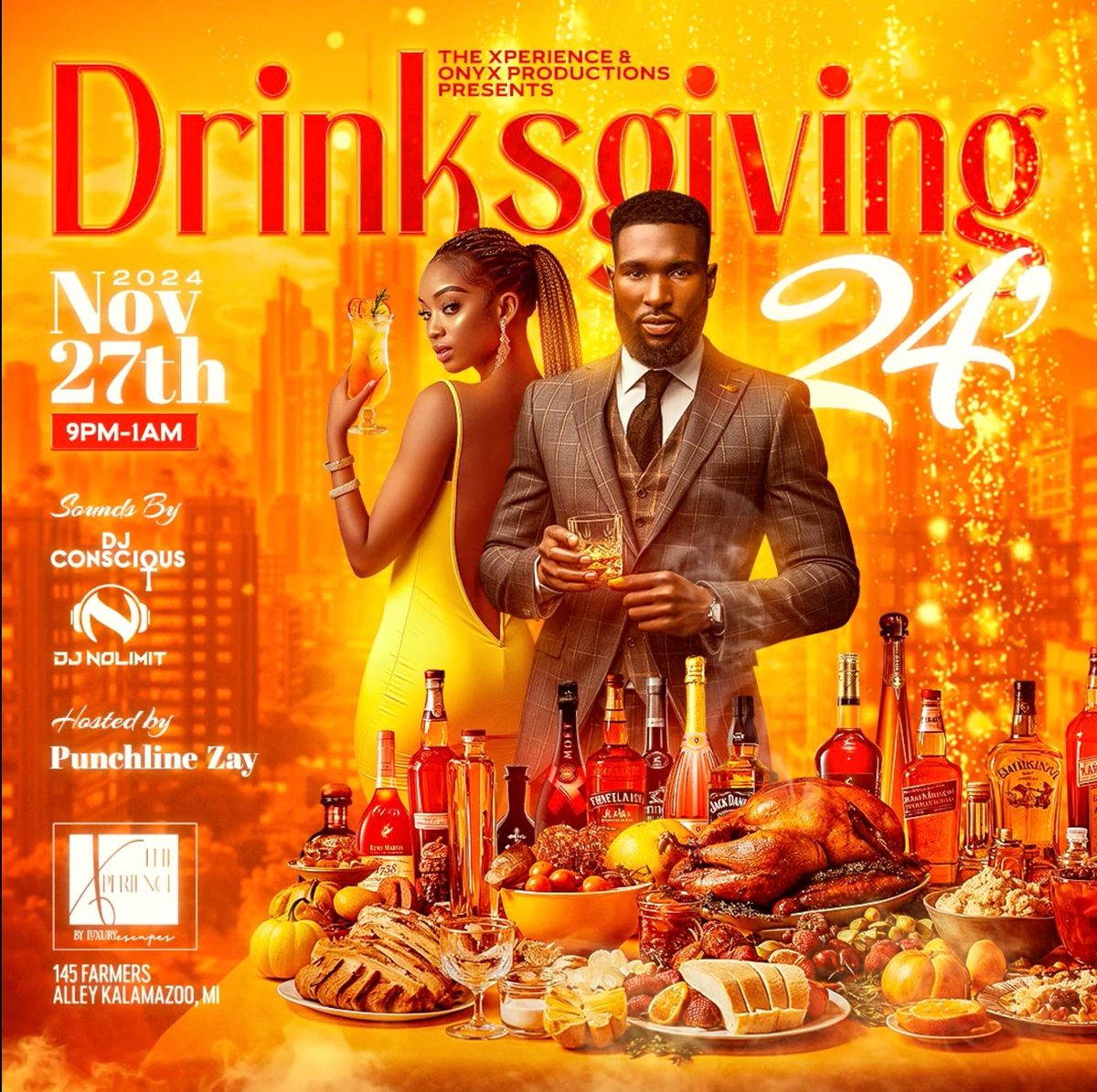 DRINKSGIVING (w\/ Dj Conscious & Dj No Limit) Hosted by: Punchline Zay 