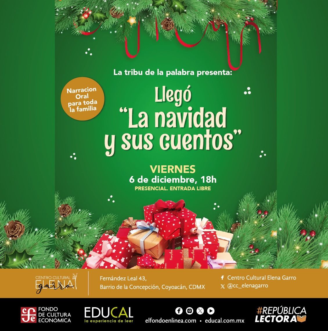 La tribu de la palabra presenta: lleg\u00f3 la navidad y sus cuentos.