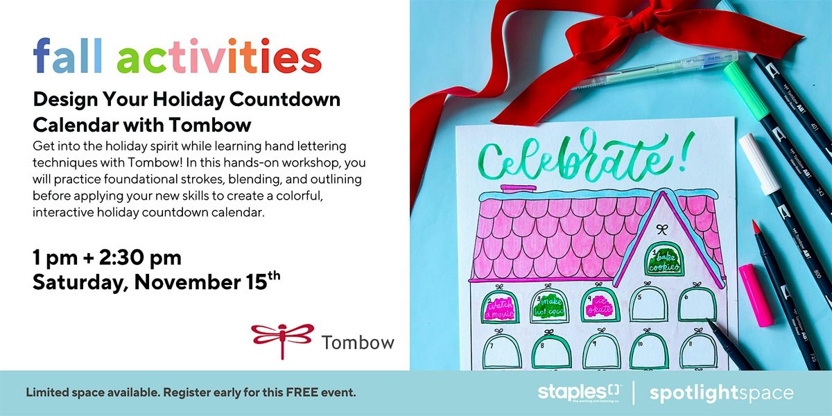 Design Your Holiday Countdown Calendar with Tombow at Staples Store 25