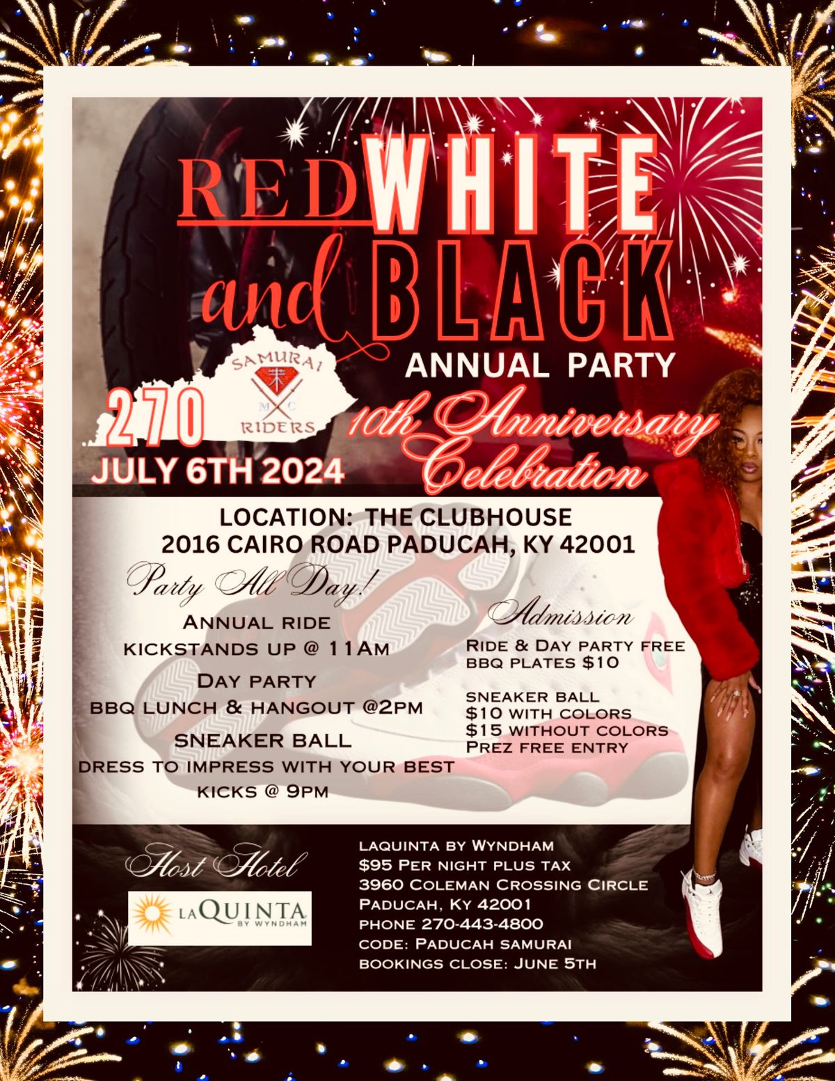 Red, White, and Black: 10 Year M\/C Anniversary Celebration 