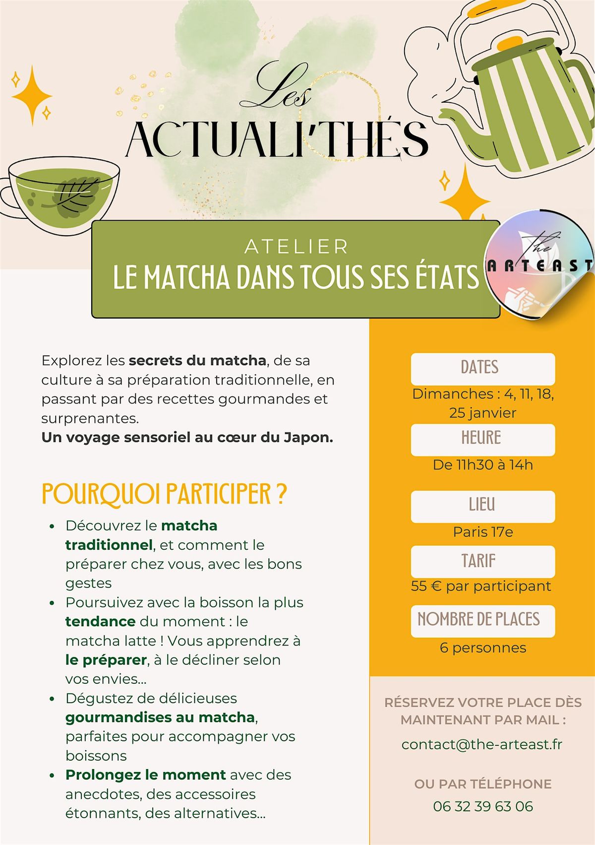 Atelier d\u00e9gustation de th\u00e9 : le matcha dans tous ses \u00e9tats !