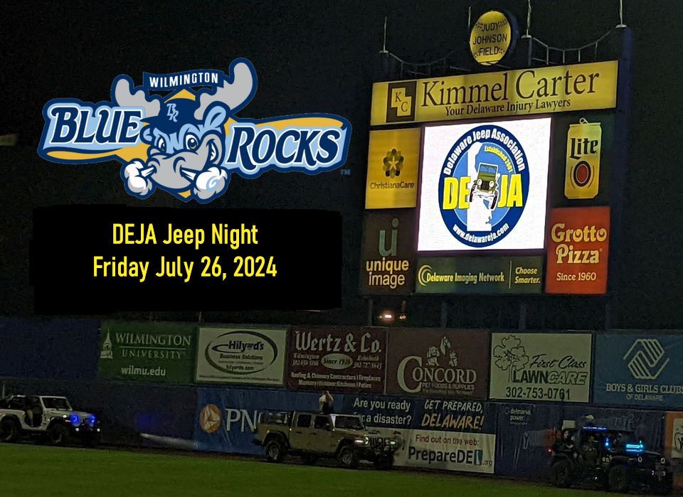 DEJA Jeep Night at the Blue Rocks!   Tickets on sale now!