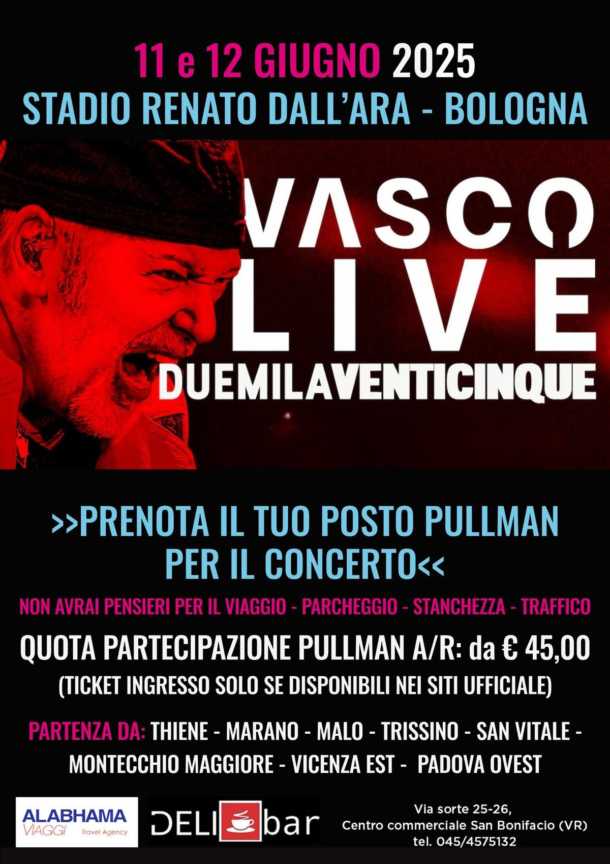 ** VASCO LIVE 2025 ** BOLOGNA "STADIO DALL'ARA" - 11 e 12 Giugno 2025