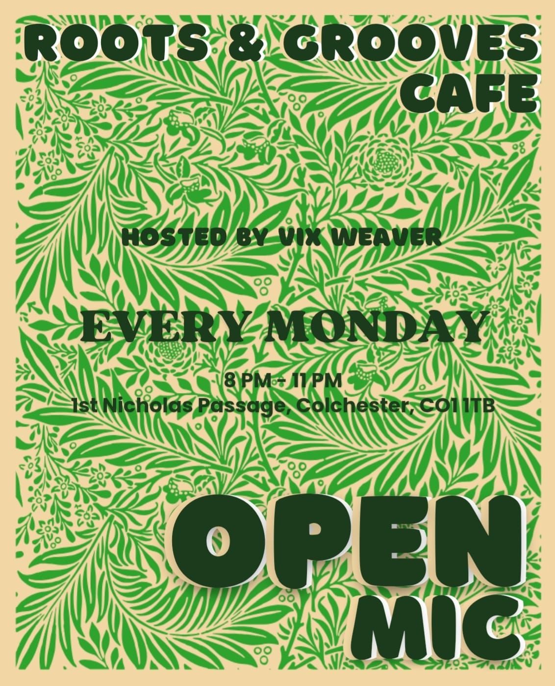 Monday Open Mic @Roots and Grooves