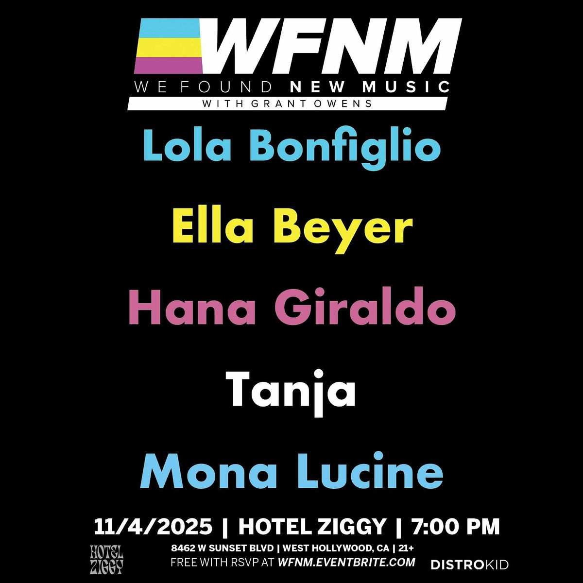 WFNM Presents Lola Bonfiglio,  Ella Beyer, Hana Giraldo, Tanja, Mona Lucine