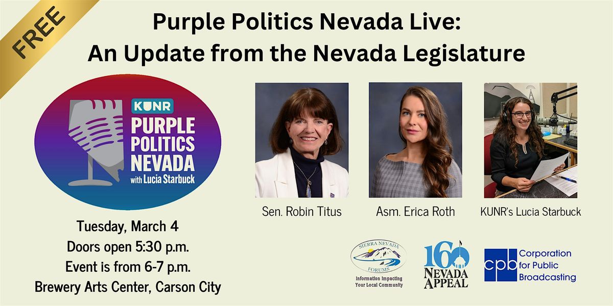 Purple Politics Nevada Live featuring Sen. Titus and Assemblywoman Roth