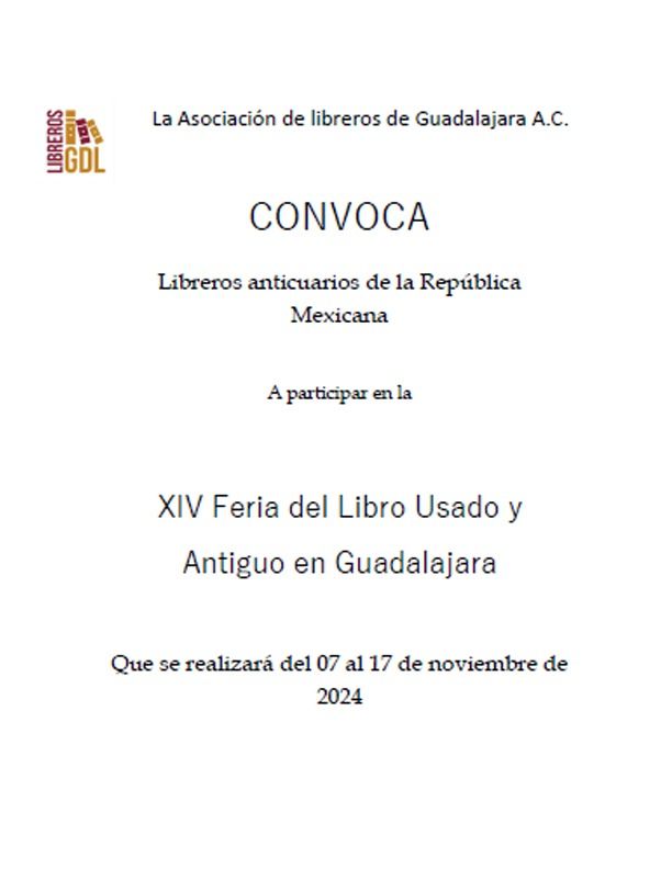 XIV FERIA DEL LIBRO USADO Y ANTIGUO DE GUADALAJARA