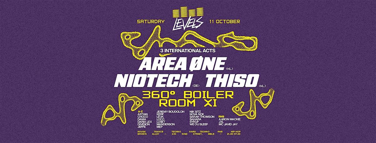 LEVELS | 11.10.25 | 360\u00ba BOILER ROOM XI | AREA \u00d8NE + NIOTECH + THISO
