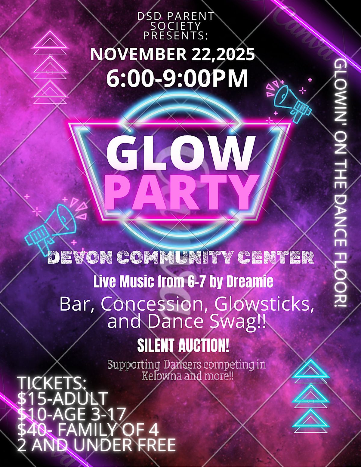DSD Parent Society Annual Glow Dance and Silent Auction