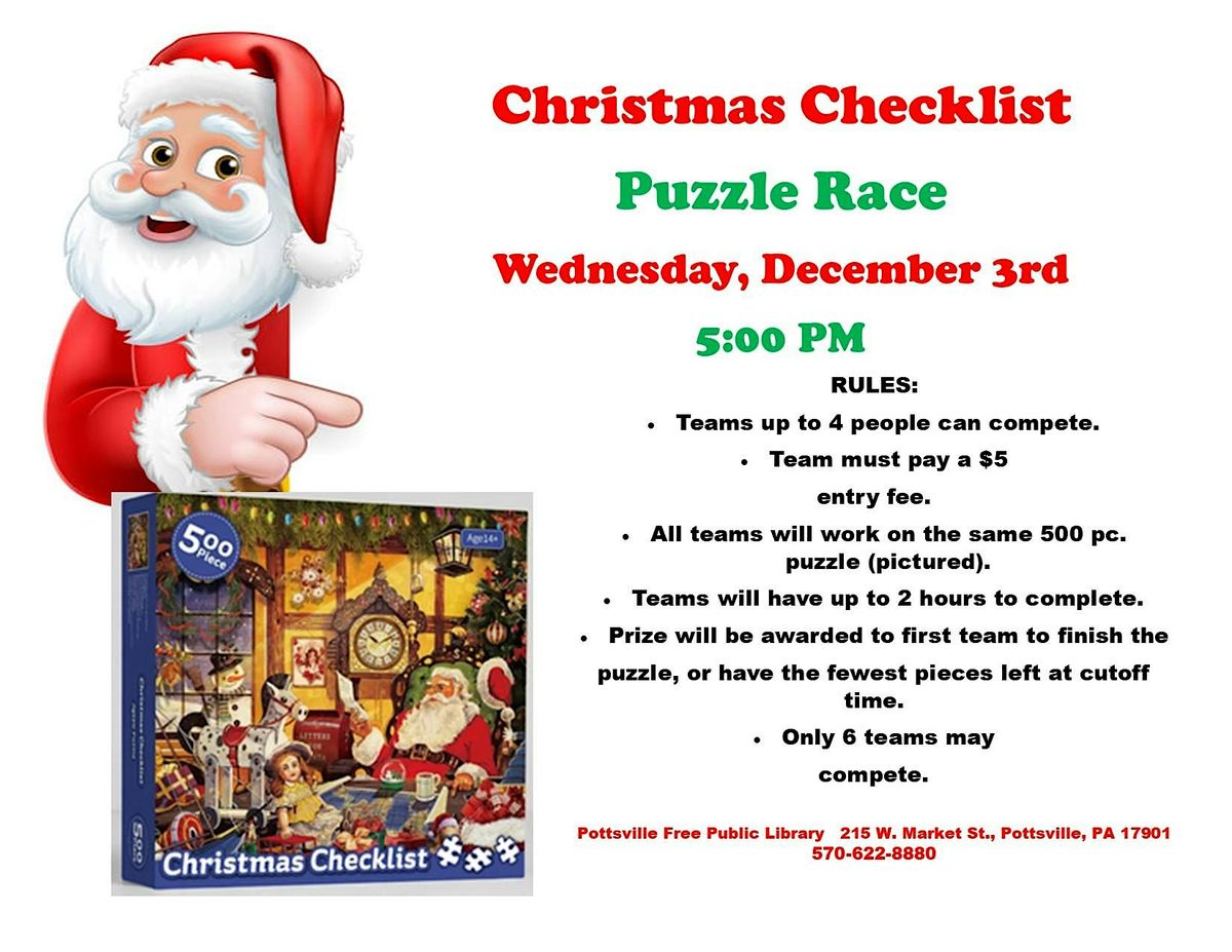 Christmas Checklist Puzzle Race