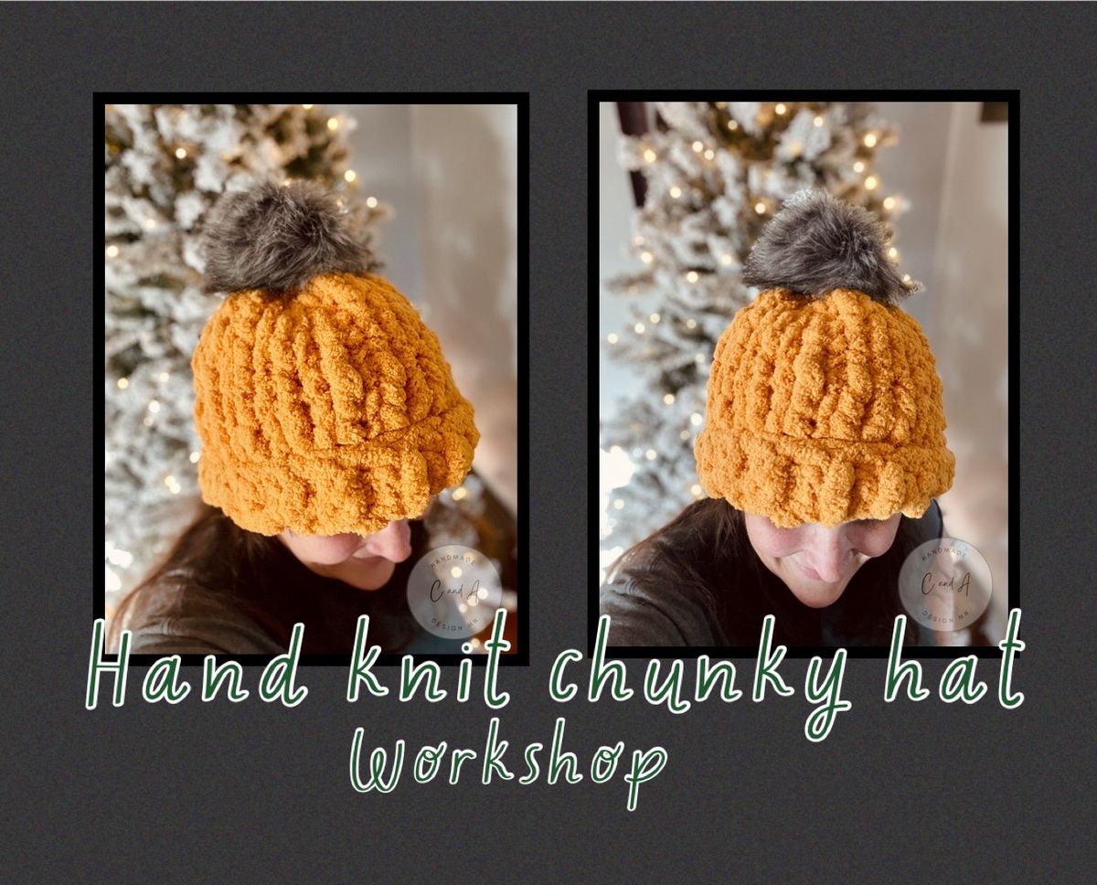 Hand knit chunky hat 