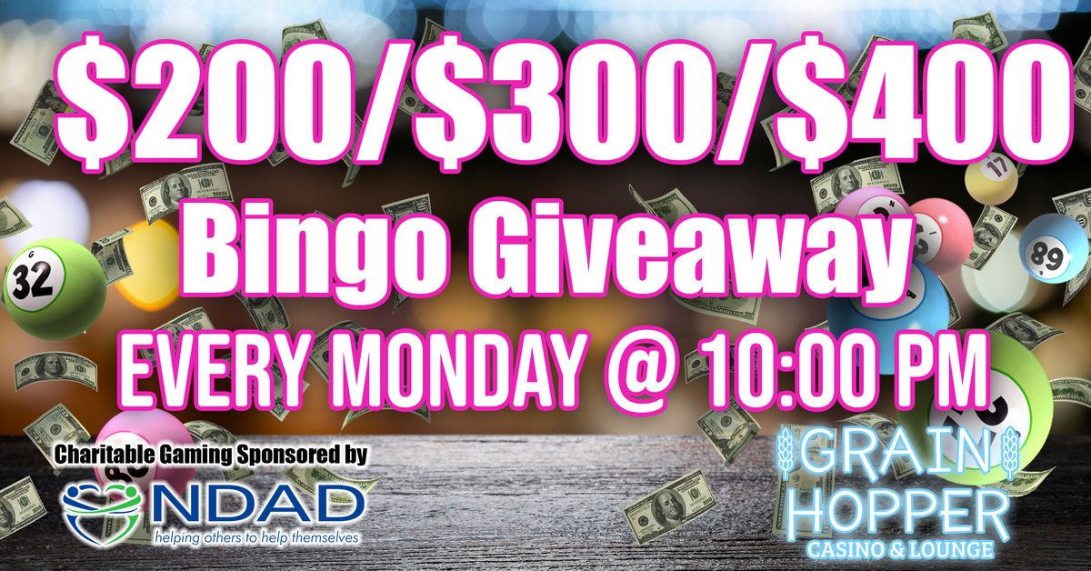 $200\/$300\/$400 Top to Bottom Bingo Giveaway