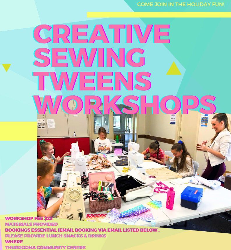 Creative Sewing Tweens Holiday Workshops 