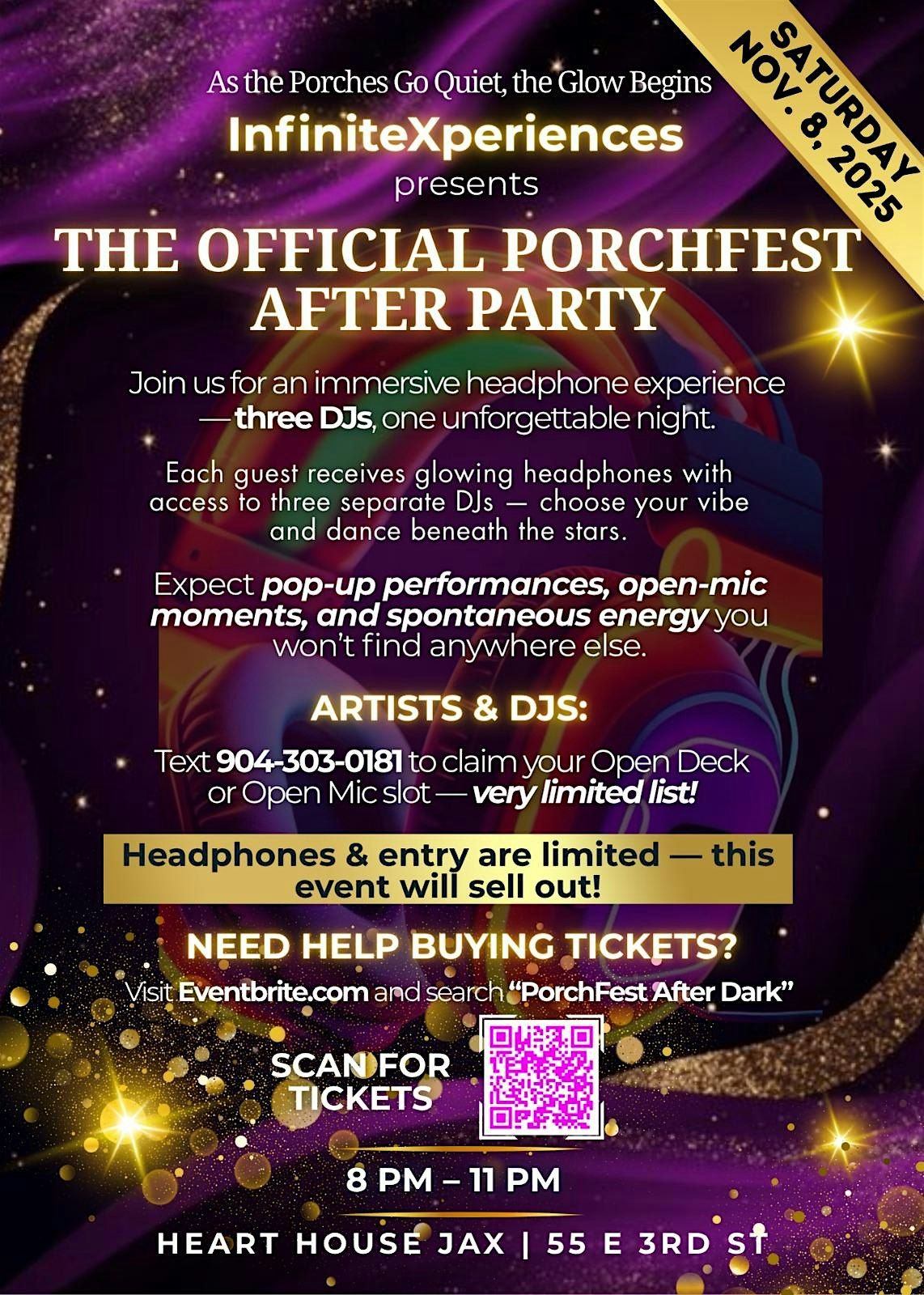 Official Porchfest After Dark Silent disco party under the stars