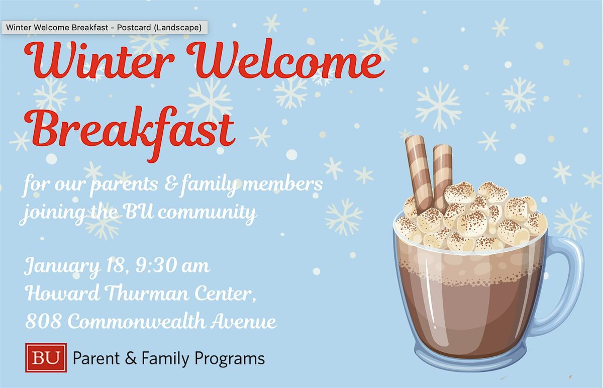 Parent & Family Winter Welcome Breakfast