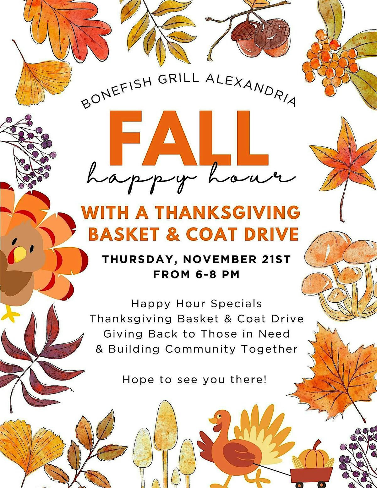 FALL HAPPY HOUR & THANKSGIVING DRIVE | ALEXANDRIA, VA