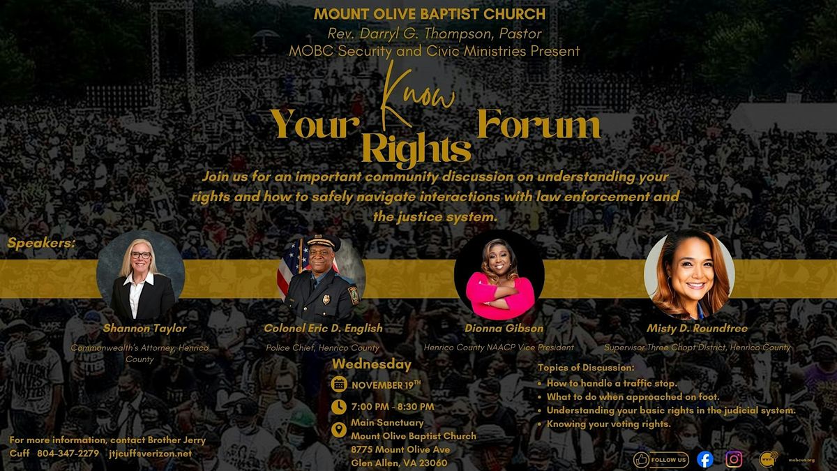 Know Your Rights Forum