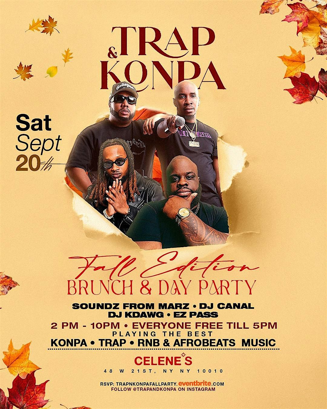 Trap n Konpa Brunch & Day Party @ Celene\u2019s