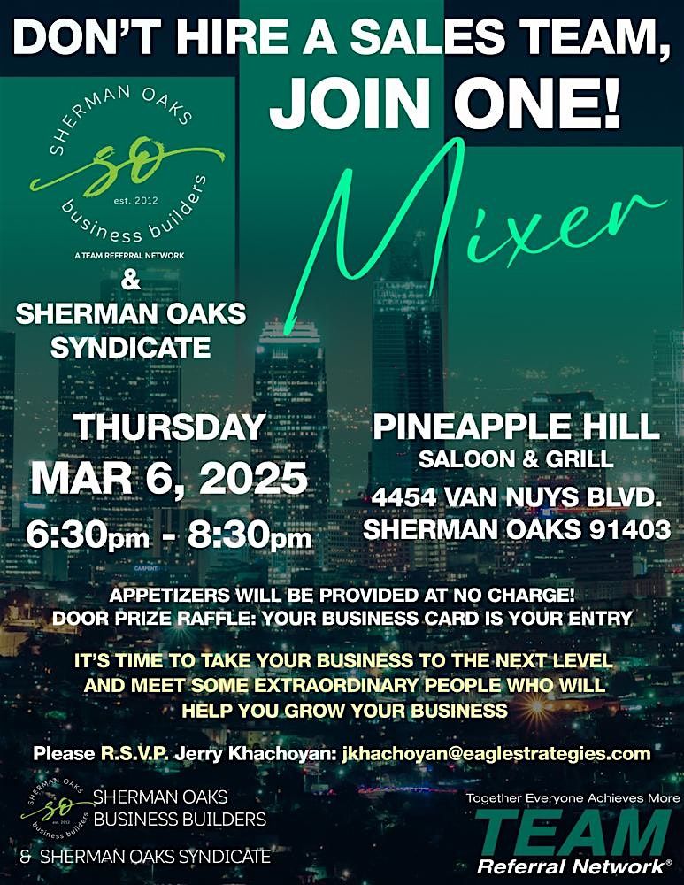 Sherman Oaks Business Builders & Sherman Oaks Syndicate Mixer