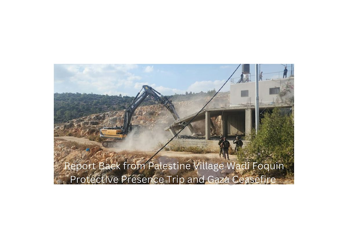 Report Back from Palestine Village Wadi Foquin Protective Presence Trip