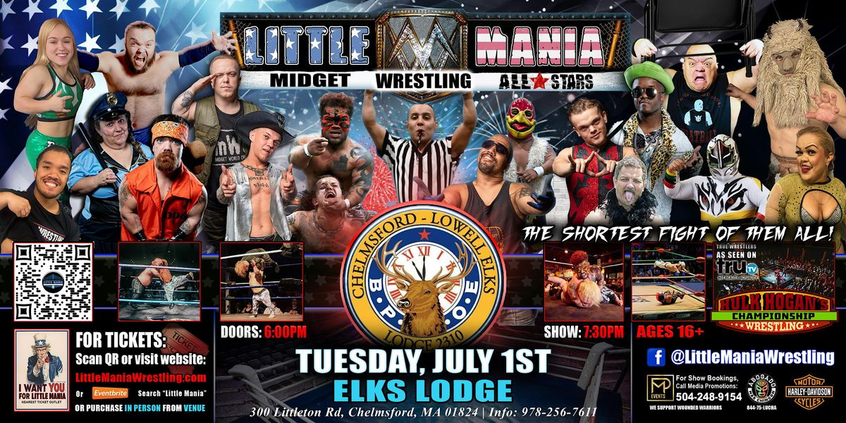 Chelmsford, MA- Little Mania Midget Wrestling @Elks Lodge