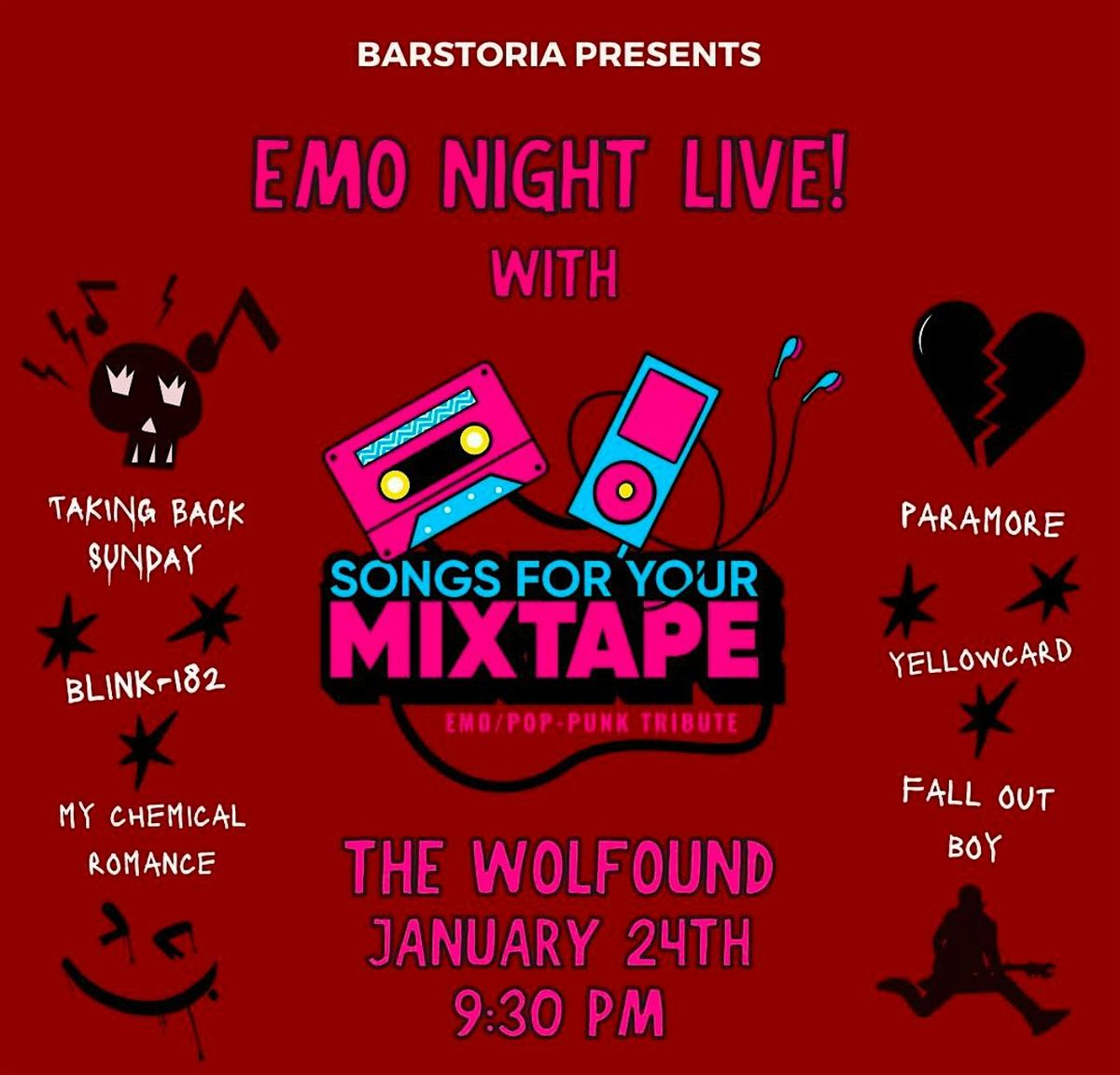 Panic at the Wolfhound!  Emo Night Astoria.