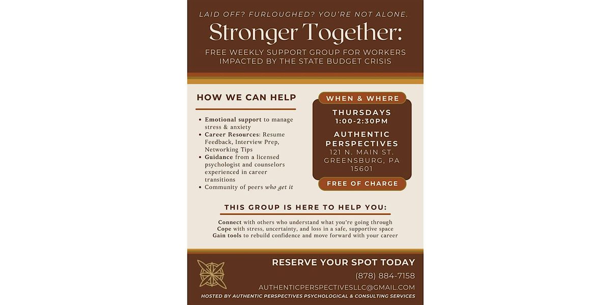 Support Group for Laid Off & Furloughed Workers