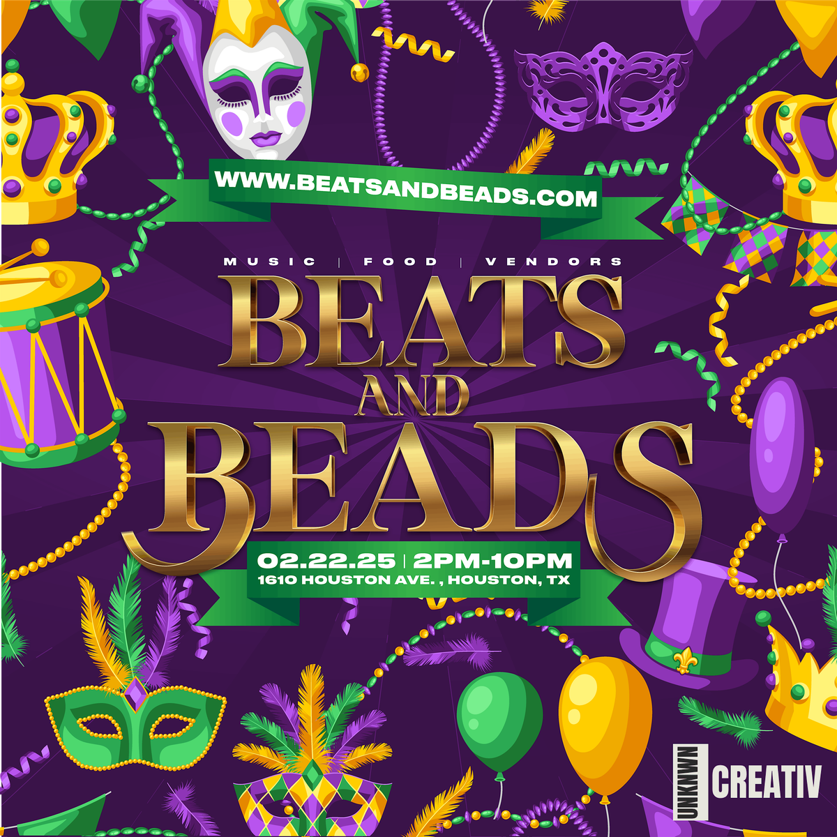 Beats & Beads - Houston\u2019s Mardi Gras Party: live music, crawfish, cocktails