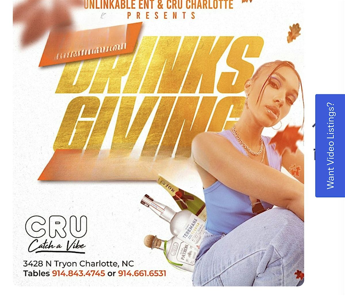 Thanksgiving celebration with cru! $175 don rep $150 teremana