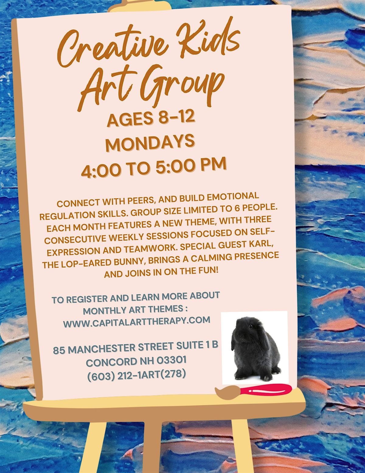 Creative Kids Art Group - Meets three Mondays: 3\/3\/25, 3\/10\/25, & 3\/7\/25