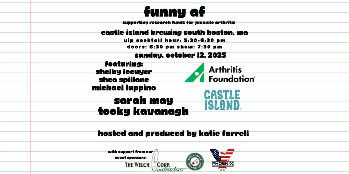Funny AF: Stand-Up Comedy Benefit at Castle Island Brewing, South Boston