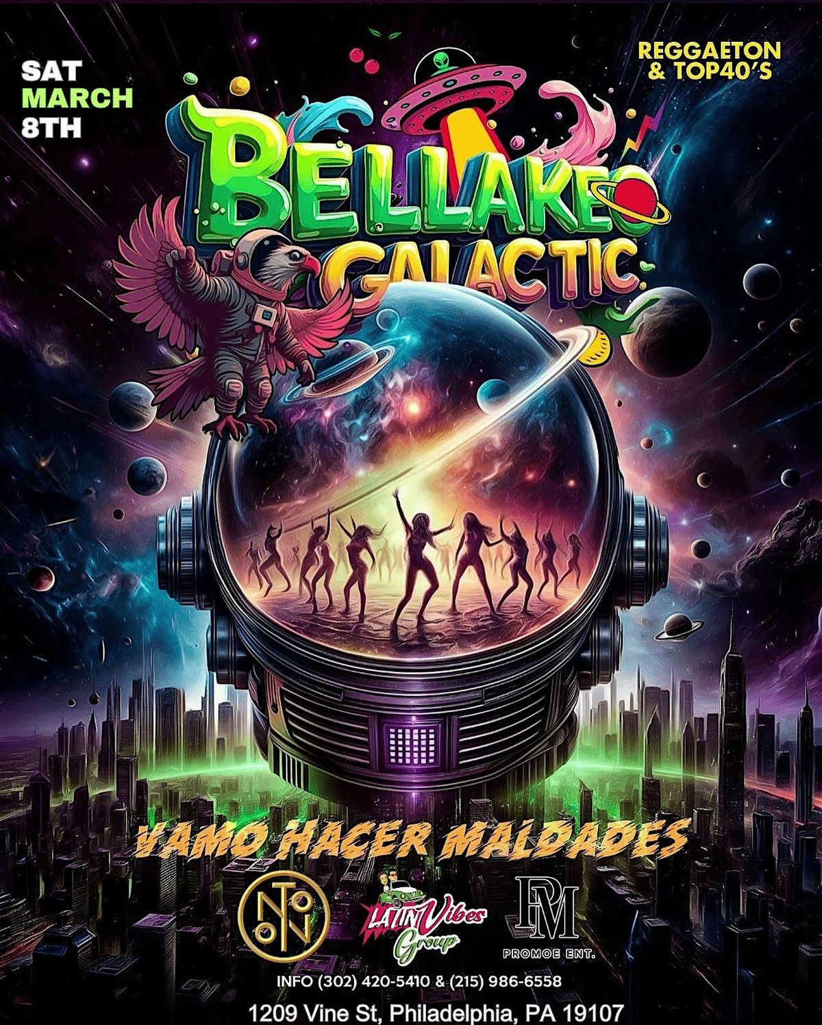 Bellakeo Galactic: Latin, Reggaeton & Top 40s @ Noto Philly March 8